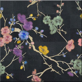 Mosaic House Moroccan tile HPC Blossom Multi Black  solid hand painted 